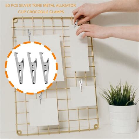 50 Pcs Silver Tone Metal Alligator Clip Crocodile Clamps.